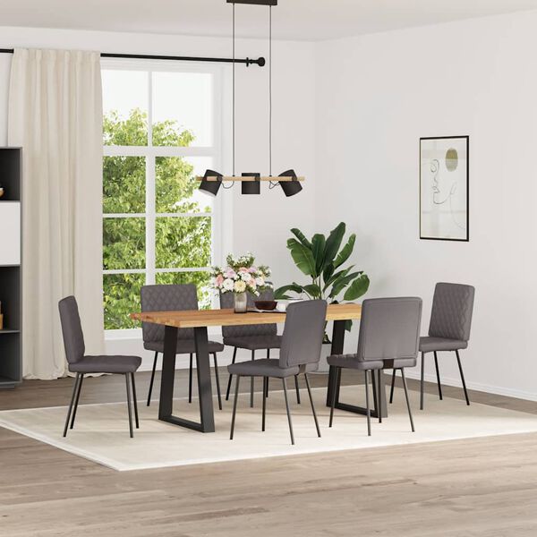 vidaXL Chaises &agrave; manger lot de 6 gris similicuir