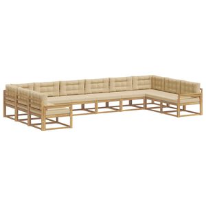 vidaXL Ensemble de canap&eacute;s d'ext&eacute;rieur 10 pc Blanc et Beige