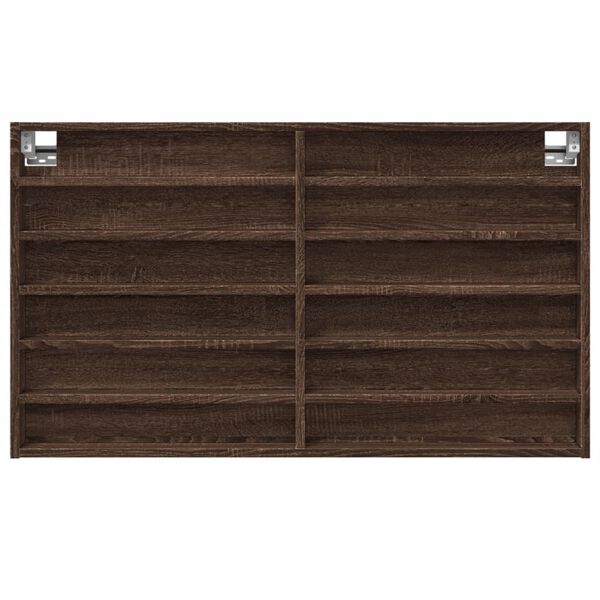 vidaXL Armoire &agrave; vitrine ch&ecirc;ne marron 100x8,5x58 cm bois d'ing&eacute;nierie