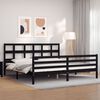 vidaXL Cadre de lit sans matelas noir 200x200 cm bois massif