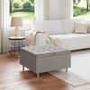 vidaXL Pouf de rangement avec coussin Taupe 80 x 80 x 45 cm tissu