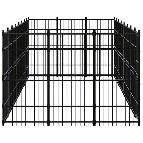 vidaXL Chenil d'ext&eacute;rieur pour chiens Acier 22,12 m&sup2;
