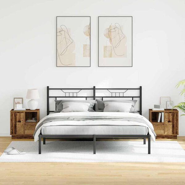 vidaXL Cabinet de chevet 2 pcs Bois ancien 50 x 34,5 x 50 cm.