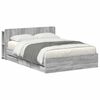 vidaXL Cadre de lit avec rangement Sonoma gris 140 x 200 cm