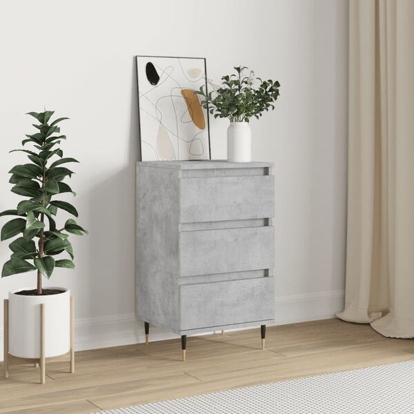 vidaXL Buffet gris b&eacute;ton 40x35x70 cm bois d'ing&eacute;nierie