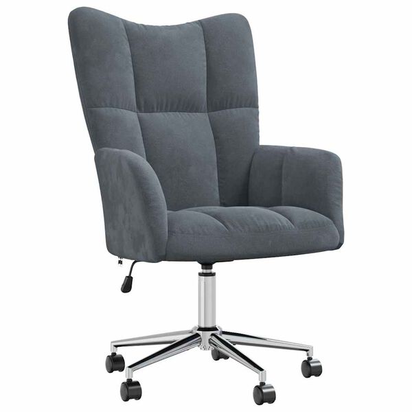 vidaXL Fauteuil relaxant Gris fonc&eacute; 62 x 68,5 x 105 cm Velours