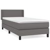vidaXL Sommier &agrave; lattes de lit avec matelas Gris 80x200 cm Similicuir