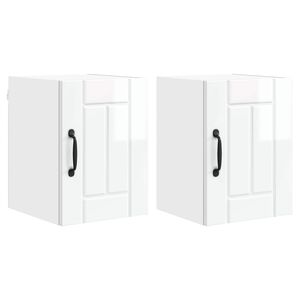 vidaXL Panneau de lave-vaisselle Lucca 2 pcs Blanc brillant