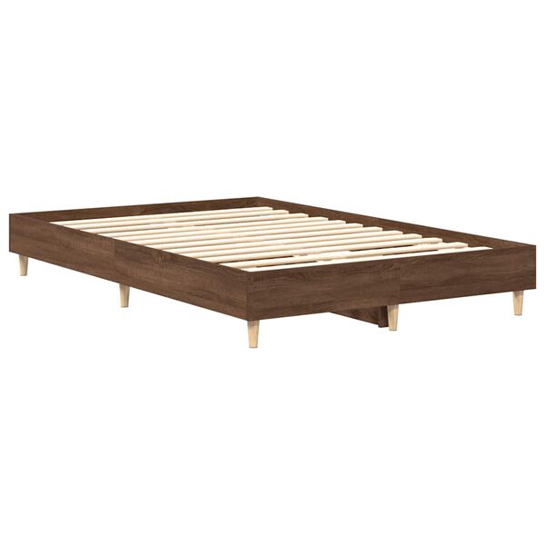 vidaXL Cadre de lit sans matelas ch&ecirc;ne marron 135x190 cm