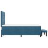 vidaXL Lit &agrave; ressorts avec matelas Bleu fonc&eacute; 120 x 190 cm Velours