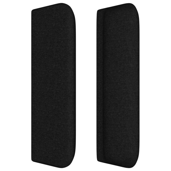 vidaXL T&ecirc;te de lit avec oreilles Noir 163x16x78/88 cm Tissu