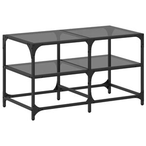 vidaXL Table basse avec dessus en verre noir 78,5x40x45 cm acier