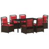 vidaXL Ensemble de salle &agrave; manger pour jardin 7 pc Marron polyrotin