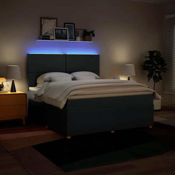 vidaXL Sommier &agrave; lattes de lit avec matelas Bleu 180x200 cm Tissu