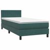 vidaXL Sommier &agrave; lattes de lit et matelas vert fonc&eacute; 80x210 cm velours