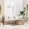 vidaXL Salon de jardin avec coussins 5 pcs beige r&eacute;sine tress&eacute;e