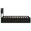 vidaXL Cadre de lit avec matelas Noir 90 x 200 cm Bois de pin massif