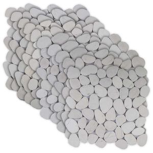 vidaXL Carreaux de galets Blanc 30 x 30 cm Galets de rivi&egrave;re