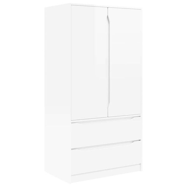 vidaXL Cabinet de salle de bain Blanc brillant 79,5 x 49 x 156 cm