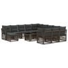 vidaXL Ensemble de canap&eacute; de jardin 13 pc Gris et Gris fonc&eacute; polyrotin