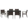 vidaXL Ensemble de salle &agrave; manger pour jardin 7 pcs Marron et Noir