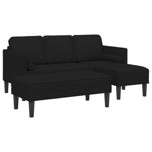vidaXL Ensemble de Canap&eacute;s avec coussin 2 pcs Noir Polyester