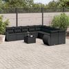 vidaXL Salon de jardin 11 pcs avec coussins noir r&eacute;sine tress&eacute;e