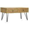 vidaXL Table basse avec 2 tiroirs Marron sculpt&eacute; 80x40x40,5 cm Bois