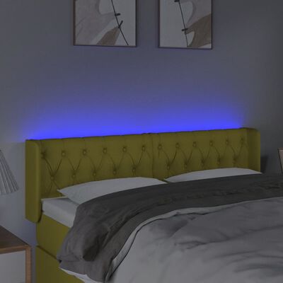 vidaXL Tête de lit à LED Vert 147x16x78/88 cm Tissu