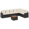 vidaXL Salon de jardin 8 pcs avec coussins noir r&eacute;sine tress&eacute;e