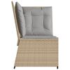 vidaXL Canap&eacute; d'angle de jardin avec coussins beige r&eacute;sine tress&eacute;e