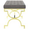 vidaXL Banc 99 cm Gris Velours et acier inoxydable