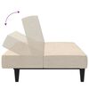 vidaXL Canap&eacute;-lit &agrave; 2 places avec tabouret Cr&egrave;me Tissu microfibre