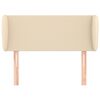 vidaXL T&ecirc;te de lit avec oreilles Cr&egrave;me 83x23x78/88 cm Tissu