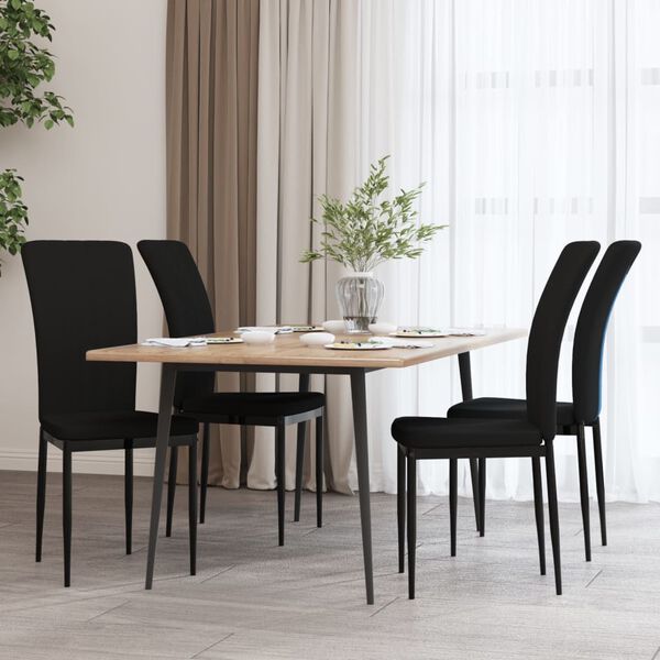 vidaXL Chaises &agrave; manger lot de 4 Noir Velours