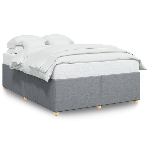 vidaXL Cadre de lit sans matelas gris clair 160x200 cm tissu