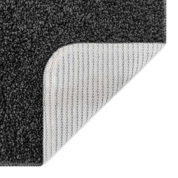 vidaXL Tapis de bain antid&eacute;rapant Gris fonc&eacute; 50 x 80 cm PP