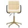 vidaXL Chaise pivotante de salle &agrave; manger Cr&egrave;me Velours