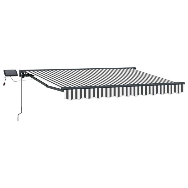 vidaXL Cadre de store manuel avec LEDs Anthracite et blanc 2,5 x 2 m