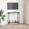 vidaXL Table console Ch&ecirc;ne noir 75 x 22,5 x 75 cm Bois d'ing&eacute;nierie
