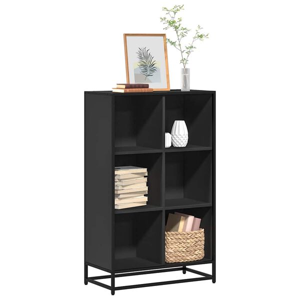 vidaXL Biblioth&egrave;que noir 65,5x33x107,5 cm bois d'ing&eacute;nierie