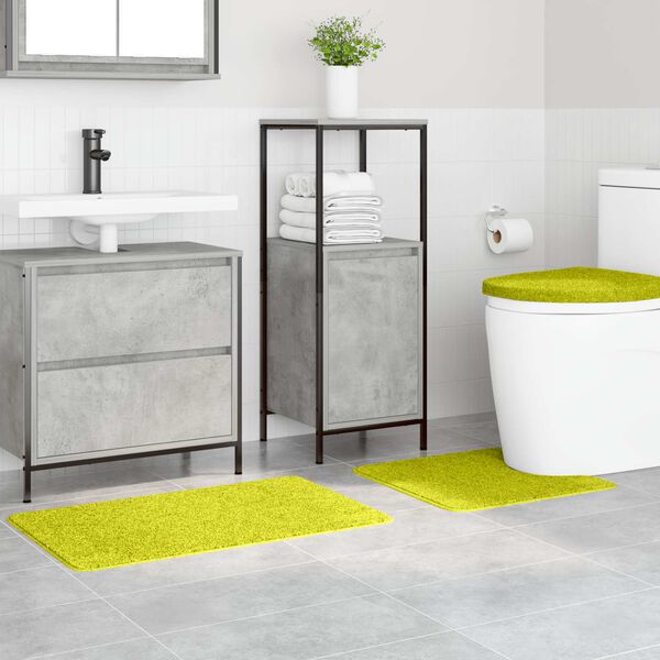 vidaXL Ensemble de tapis de bain antidérapants 3 pcs Vert PP