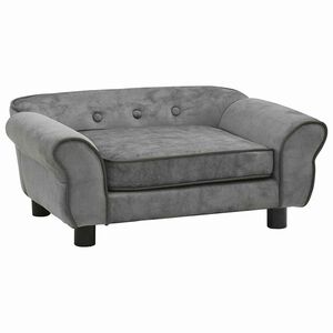 vidaXL Canap&eacute; pour chien Gris fonc&eacute; 72x45x30 cm Peluche