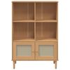 vidaXL Biblioth&egrave;que SENJA aspect de rotin marron bois massif de pin