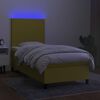 vidaXL Sommier &agrave; lattes de lit avec matelas et LED Vert 90x190cm Tissu