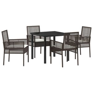 vidaXL Ensemble de salle &agrave; manger pour jardin 5 pcs Marron polyrotin