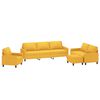 vidaXL Ensemble de canap&eacute;s 4 pcs avec coussins Jaune clair Tissu