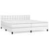 vidaXL Sommier &agrave; lattes de lit avec matelas Blanc 200x200cm Similicuir