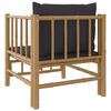 vidaXL Canap&eacute; de jardin avec coussins gris fonc&eacute; bambou
