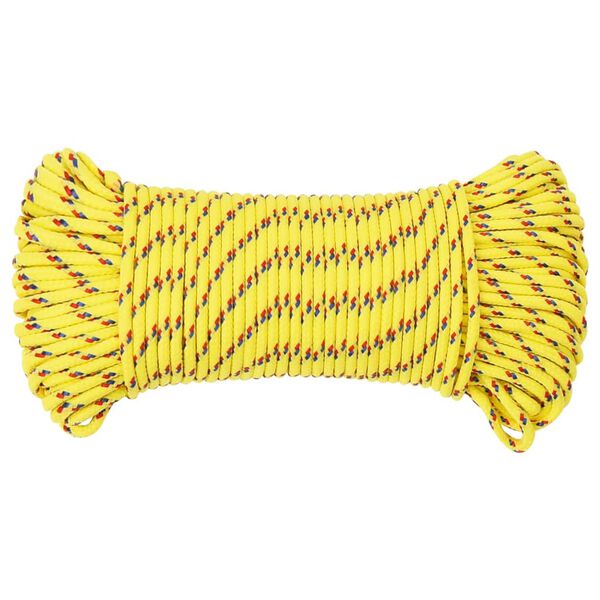 vidaXL Corde de bateau Jaune 3 mm 50 m Polypropylène